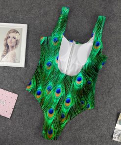 9Heritages 3D Peacock One Piece Swimsuit