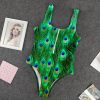 9Heritages 3D Peacock One Piece Swimsuit