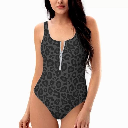 9Heritages 3D Black Leopard One Piece Swimsuit