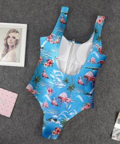 9Heritages 3D Flamingo Hawaii Custom One Piece Swimsuit