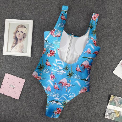 9Heritages 3D Flamingo Hawaii Custom One Piece Swimsuit