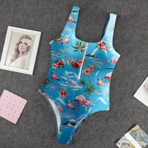 9Heritages 3D Flamingo Hawaii Custom One Piece Swimsuit