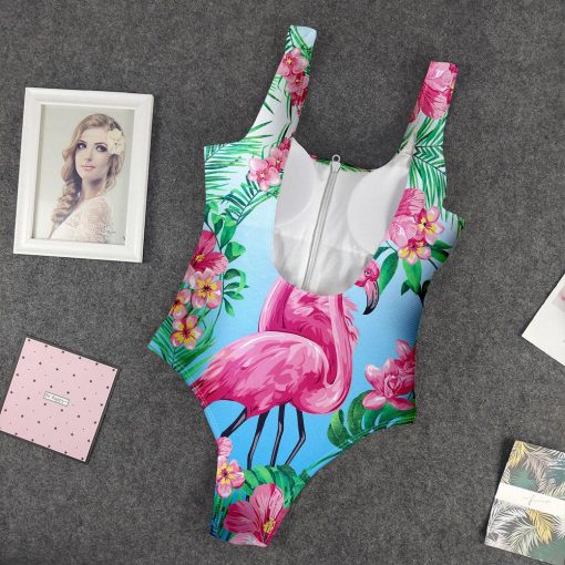 9Heritages 3D Flamingo Hawaii Custom One Piece Swimsuit