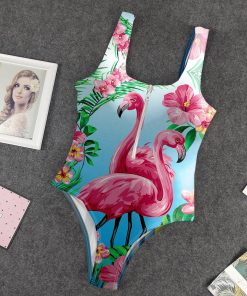 9Heritages 3D Flamingo Hawaii Custom One Piece Swimsuit