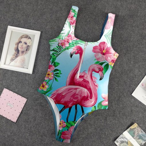 9Heritages 3D Flamingo Hawaii Custom One Piece Swimsuit