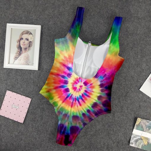 9Heritages 3D Tie Dye Pattern Custom One Piece Swimsuit