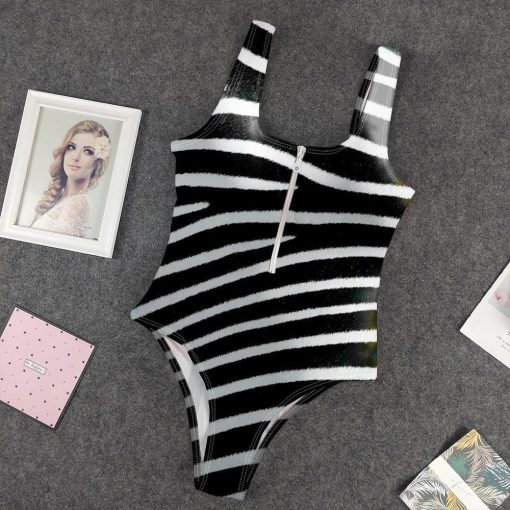 9Heritages 3D Zebra One Piece Swimsuit