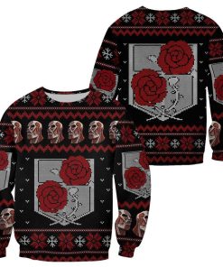 9Heritages 3D Anime Attack On Titan Garrison Custom Fandom Ugly Christmas Sweater