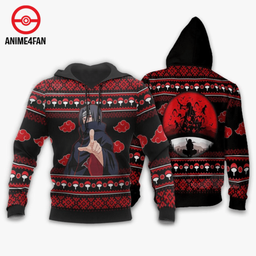 9Heritages 3D Anime Naruto Shippuden Akatsuki Itachi Custom Fandom Ugly Christmas Sweater