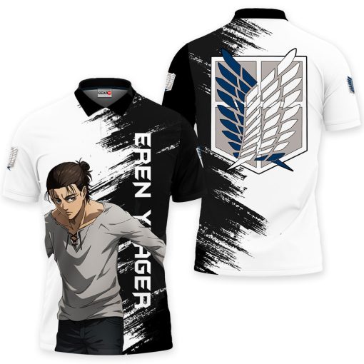 Eren Yeager Polo Shirts Attack On Titan Custom Anime