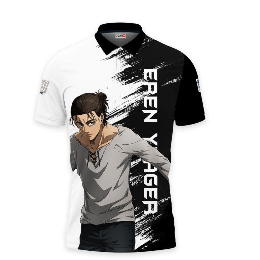 Eren Yeager Polo Shirts Attack On Titan Custom Anime