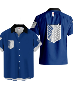 9Heritages 3D Anime Attack On Titan Survey Corps Uniform Custom Hawaiian Shirt VA308371