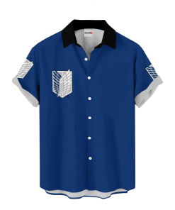 9Heritages 3D Anime Attack On Titan Survey Corps Uniform Custom Hawaiian Shirt VA308371