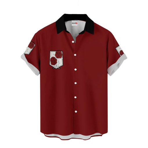 9Heritages 3D Anime Attack On Titan Garrison Regiment Uniform Custom Fandom Hawaiian Shirt