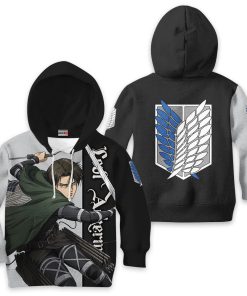 Attack On Titan Levi Ackerman Kids Hoodie Custom Anime Clothes