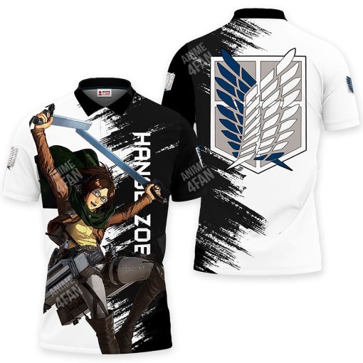 Hange Zoe Polo Shirts Attack On Titan Custom Anime