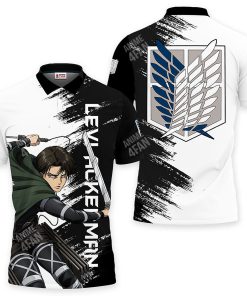 Levi Ackerman Polo Shirts Attack On Titan Custom Anime