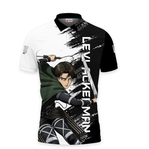 Levi Ackerman Polo Shirts Attack On Titan Custom Anime