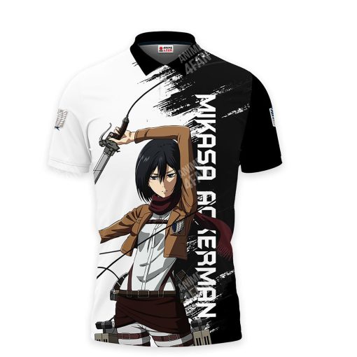 Mikasa Ackerman Polo Shirts Attack On Titan Custom Anime