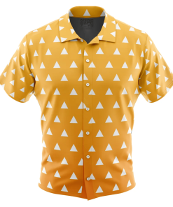 9Heritages 3D Anime Demon Slayer Zenitsu Agatsuma Yellow Custom Cosplay Costume Hawaiian Shirt