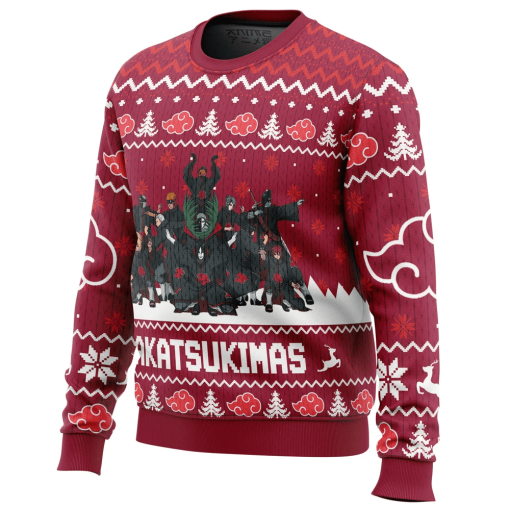 9Heritages 3D Anime Naruto Shippuden Akatsukimas Akatsuki Custom Ugly Christmas Sweater