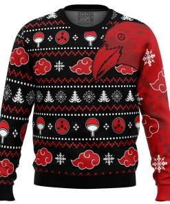 9Heritages 3D Anime Naruto Shippuden Akatsuki Itachi Symbolic Crows Custom Fandom Ugly Christmas Sweater