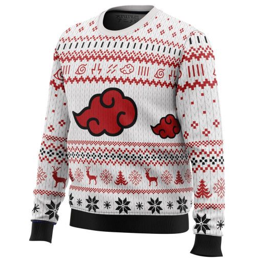 9Heritages 3D Anime Naruto Shippuden Akatsuki Custom White Ugly Christmas Sweater