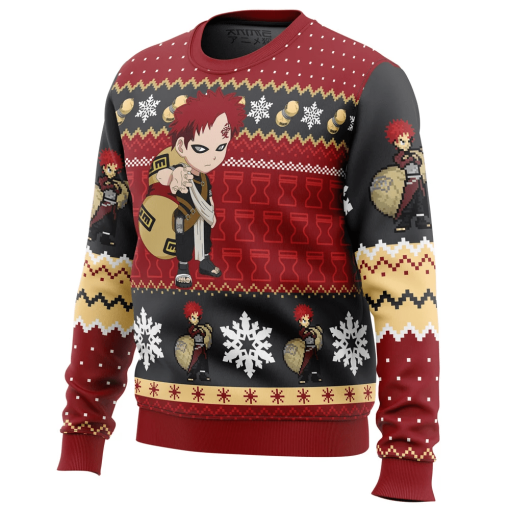 9Heritages 3D Anime Naruto Shippuden Gaara Custom Fandom Ugly Christmas Sweater