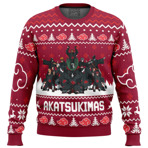 9Heritages 3D Anime Naruto Shippuden Akatsukimas Akatsuki Custom Ugly Christmas Sweater