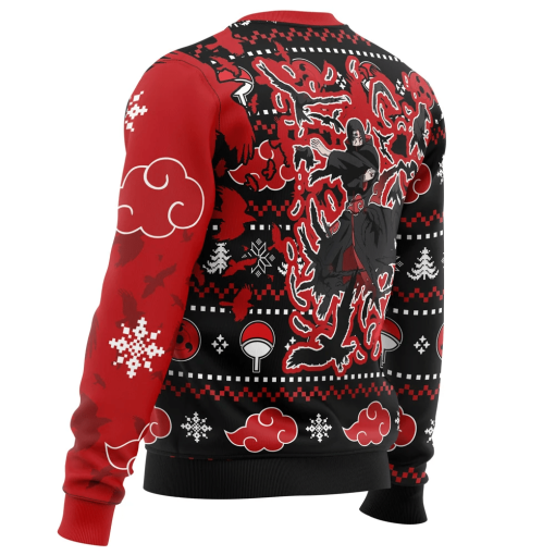 9Heritages 3D Anime Naruto Shippuden Akatsuki Itachi Symbolic Crows Custom Fandom Ugly Christmas Sweater