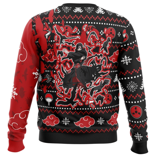 9Heritages 3D Anime Naruto Shippuden Akatsuki Itachi Symbolic Crows Custom Fandom Ugly Christmas Sweater