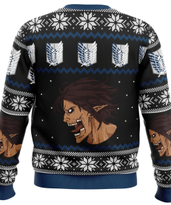 9Heritages 3D Anime Attack on Titan Survery Corps Custom Ugly Christmas Sweater