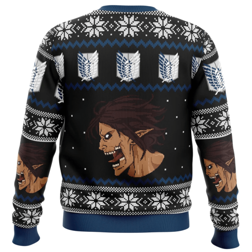 9Heritages 3D Anime Attack on Titan Survery Corps Custom Ugly Christmas Sweater