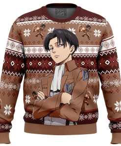 9Heritages 3D Anime Attack On Titan Levi Ackerman Custom Fandom Ugly Christmas Sweater