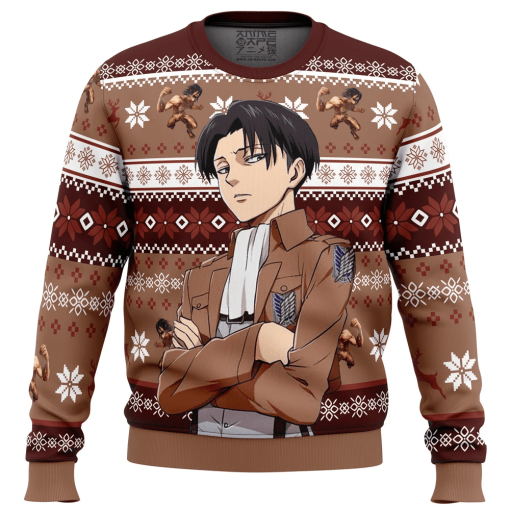 9Heritages 3D Anime Attack On Titan Levi Ackerman Custom Fandom Ugly Christmas Sweater