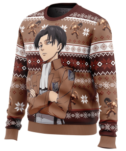9Heritages 3D Anime Attack On Titan Levi Ackerman Custom Fandom Ugly Christmas Sweater