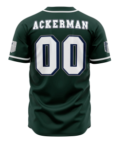 9Heritages 3D Anime Attack On Titan Survey Corps Ackerman Custom Baseball Tee