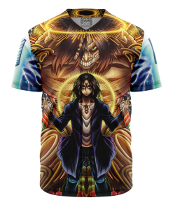 9Heritages 3D Anime Attack On Titan Trippy Eren Yeager Timeskip Custom Baseball Tee