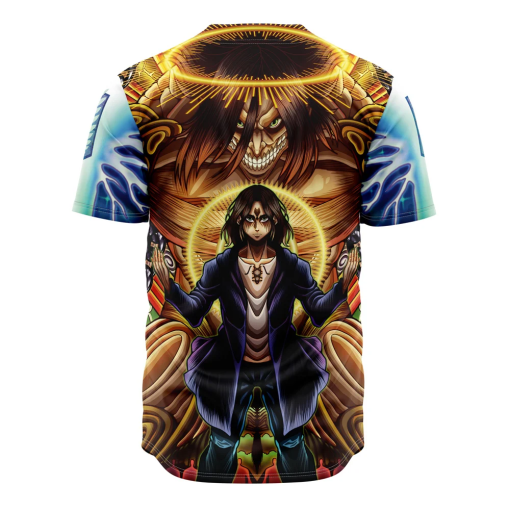 9Heritages 3D Anime Attack On Titan Trippy Eren Yeager Timeskip Custom Baseball Tee