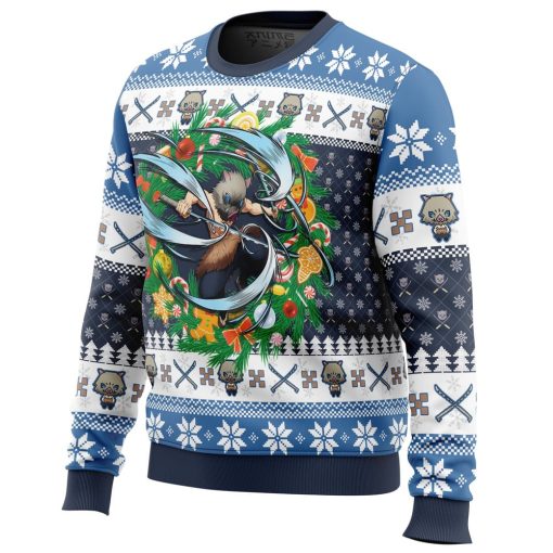 9Heritages 9Heritages 3D Anime Demon Slayer Hashibira Inosuke Custom Fandom Ugly Christmas Sweater