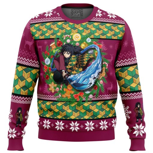 9Heritages 9Heritages 3D Anime Demon Slayer Giyuu Tomioka Custom Fandom Ugly Christmas Sweater