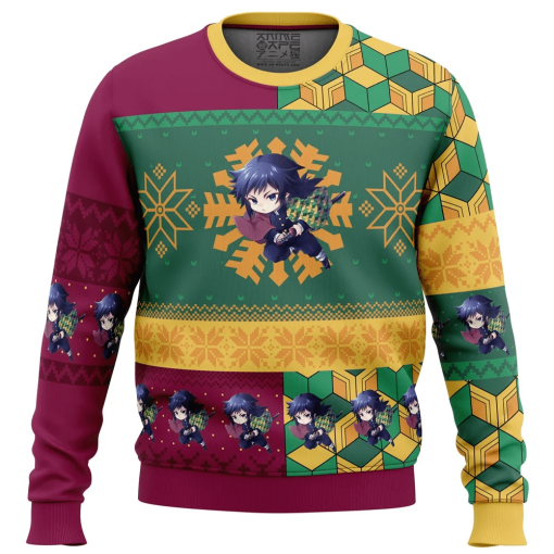 9Heritages 9Heritages 3D Anime Demon Slayer Giyu Tomioka Custom Ugly Christmas Sweater