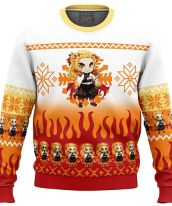 9Heritages 9Heritages 3D Anime Demon Slayer Kyojuro Rengoku Custom Ugly Christmas Sweater