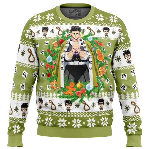 9Heritages 9Heritages 3D Anime Demon Slayer Gyomei Himejema Custom Ugly Christmas Sweater