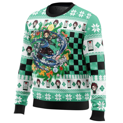 9Heritages 9Heritages 3D Anime Demon Slayer Tanjiro Kamado Custom Fandom Ugly Christmas Sweater