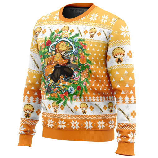 9Heritages 9Heritages 3D Anime Demon Slayer Zenitsu Agatsuma Custom Ugly Christmas Sweater