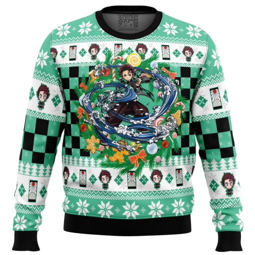 9Heritages 9Heritages 3D Anime Demon Slayer Tanjiro Kamado Custom Fandom Ugly Christmas Sweater