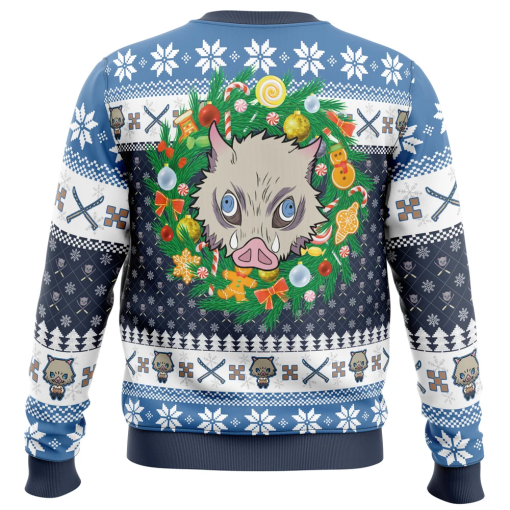 9Heritages 9Heritages 3D Anime Demon Slayer Hashibira Inosuke Custom Fandom Ugly Christmas Sweater