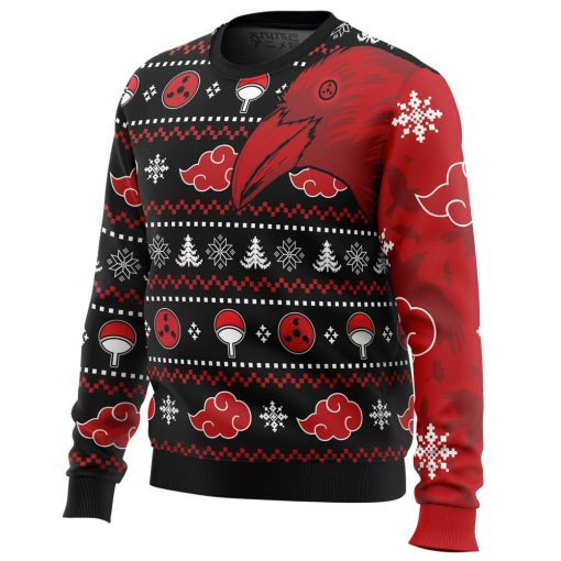 9Heritages 3D Anime Naruto Shippuden Akatsuki Itachi Symbolic Crows Custom Ugly Christmas Sweater