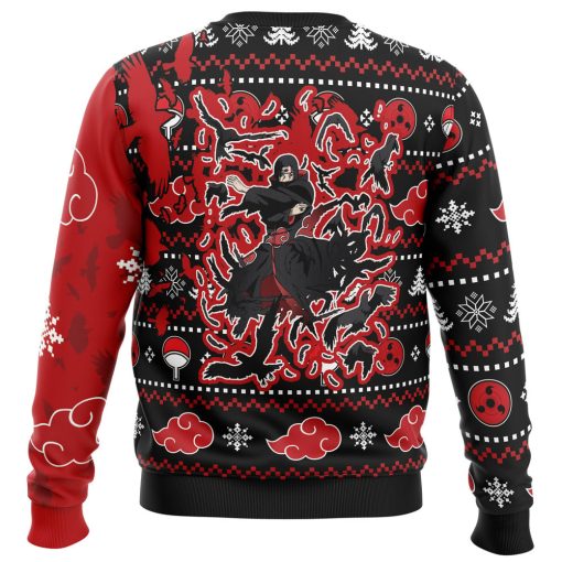 9Heritages 3D Anime Naruto Shippuden Akatsuki Itachi Symbolic Crows Custom Ugly Christmas Sweater